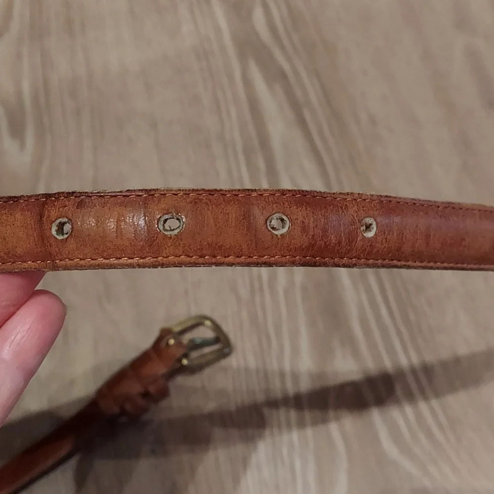 Coach British Tan Skinny Leather Belt #2800 - Picture 4 of 14